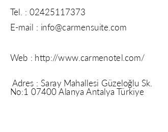 Carmen Otel Suite iletiim bilgileri